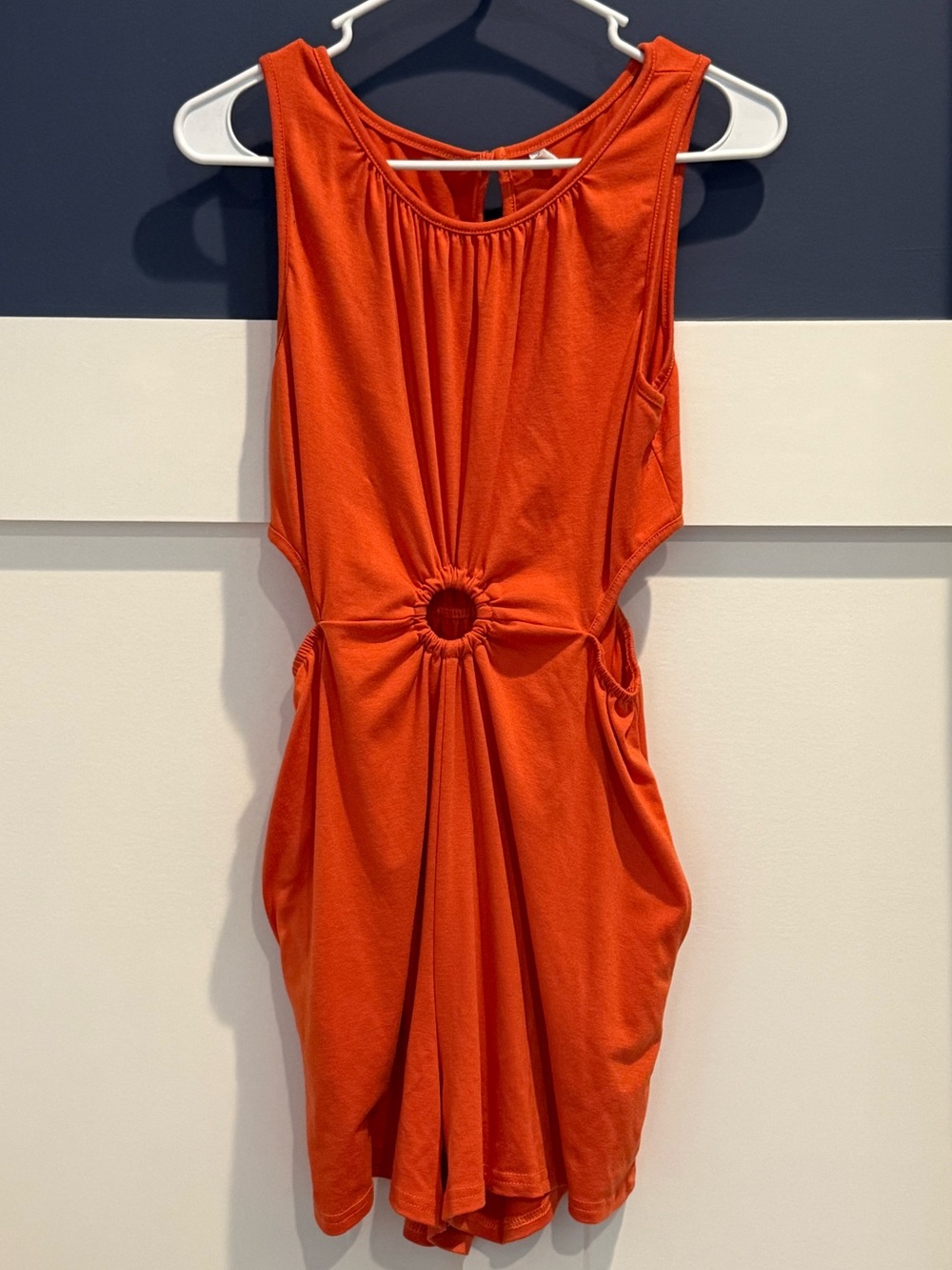 Sleeveless Orange Cutout Romper NWOT Size S